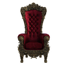 Royal Throne Isolated On White, 3d Render.