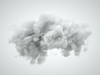 Cloud isolated, steam, smoke. 3d illustration, 3d rendering.