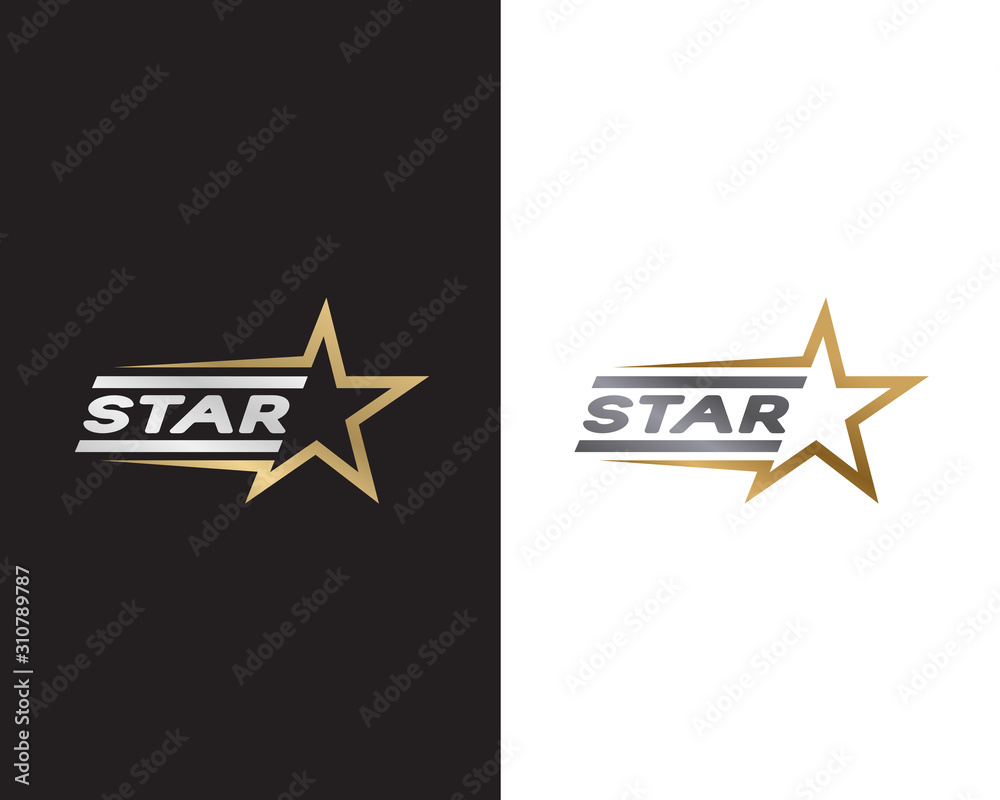 elegant star logo vector, luxury gold star design template Stock Vector ...