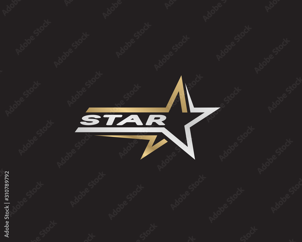 elegant star logo vector, luxury gold star design template Stock Vector ...