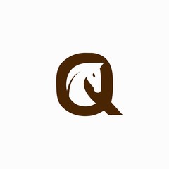 Canvas Print - Horse logo that formed letter Q