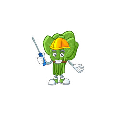 Sticker - Cute and cool automotive spinach presented in mascot design