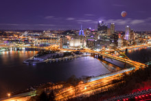Pittsburgh With Super Blood Moon