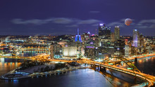 Pittsburgh With Super Blood Moon