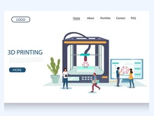 3d Printing Vector Website Landing Page Design Template