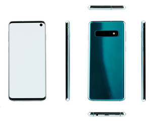 Wall Mural - Different views of green smartphone