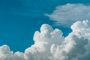 Wall Mural - beautiful blue sky and white cumulus clouds abstract background. cloudscape background. blue sky and