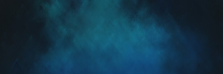 Wall Mural - abstract painting background graphic with very dark blue, teal green and teal blue colors and space for text or image. can be used as header or banner