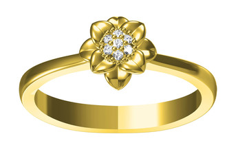 Ring on white background .3D rendering