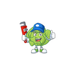 Sticker - Cool Plumber cabbage cartoon character mascot design