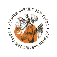 Premium organic cocoa label