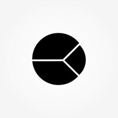 Poster - Pie chart black simple sign icon