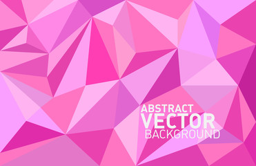 Poster - abstract low poly background of triangles in purple colors