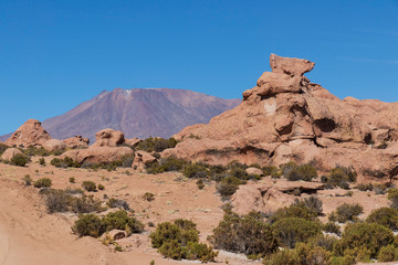 Wall Mural - Volcanoes on the altiplano in Bolivia.