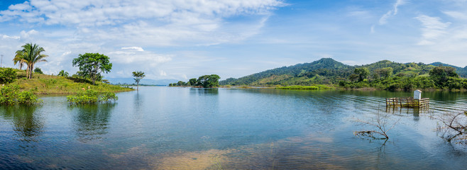 Panoramic view of Barinas dam. Barinas State, Venezuela