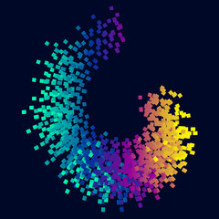 Poster - An abstract pattern composed of colored granules.