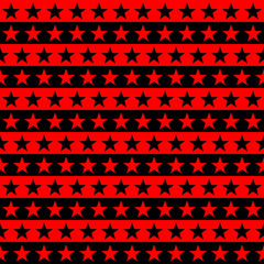 Wall Mural - Red, black modern star stripes seamless pattern vector background.