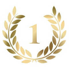 Wall Mural - 1st birthday gold laurel wreath vector isolated on a white background 