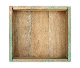 Wall Mural - Wooden box top view (with clipping path) isolated on white background