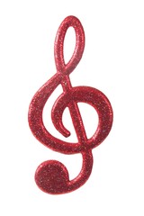 Wall Mural - Red G-clef on white