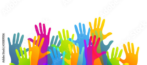 Fotomural mani, comunità colori, solidarietà