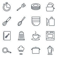 Leinwandbilder - set Cooking icon template color editable. Kitchen pack symbol vector sign isolated on white background illustration for graphic and web design.
