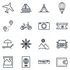 Poster - set Tour and travel icon template color editable. Travel, tourism and hotel pack symbol vector sign isolated on white background illustration for graphic and web design.
