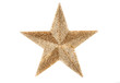 Bronze gold christmas star isolated on white background. Decoration for the xmas tree. The top for the Christmas tree.