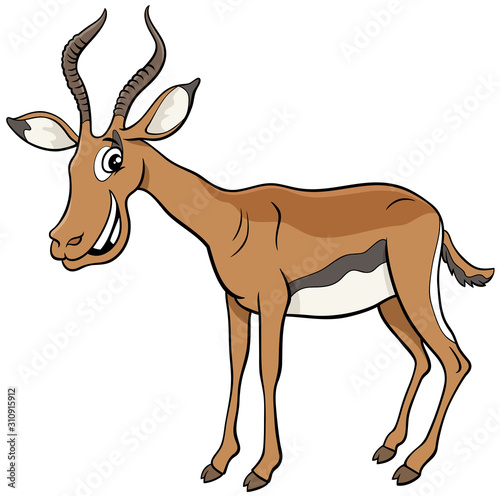 Fotografía African impala cartoon animal character