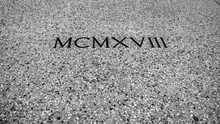 1918 Engraved In Roman Numerals On Old Stone 