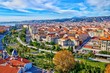 © Marco - Colorful aerial panoramic view over the old town of Nice, France, with the famous Massena square and the Promenade du Paillon, from the roof of Saint Francis tower