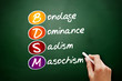 BDSM acronym, concept background, concept background