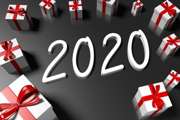 Sticker - 2020 concept - 3D rendering