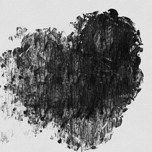Grunge Black Abstract Heart Shape With Textured Background