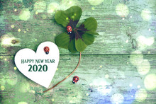 Happy New Year 2020 - Neujahr - Silvester Grußkarte - Glückwünsche 2020
