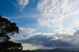 Fototapeta Tęcza - Different types of clouds in the blue morning sky