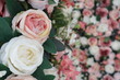 Close up bouquet of roses with selective focus background