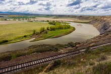 MAY 22 UPPER MISSOURI RIVER BREAKS, LEWISTOWN, MT,  2019, USA - Lewis And Clark's "Decision Point" At Confluence Of Marias And Missouri River