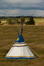Indian Tepees Outside Of Devils Tower, Wyoming