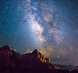 Wall Mural - Milky way over Zion national park, Utah
