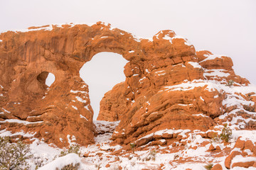 Beautiful arches national park during winter