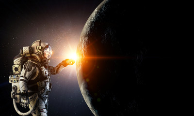 Wall Mural - exploring outer space. mixed media