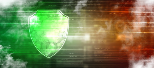 Poster - 2d illustration Security concept - shield 
