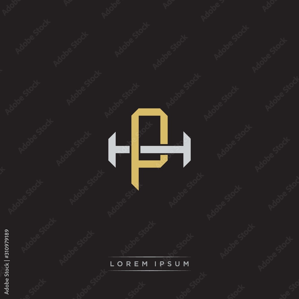 Initial letter overlapping interlock logo monogram line art style Stock ...