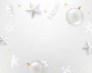 Aufkleber - White background with white accessories. Top view