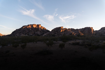 Wall Mural - Rocks lit up during sunset at Hueco Tanks, Texas. 