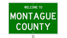 Rendering Of A Green 3d Highway Sign For Montague County