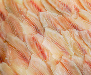 Poster - Fillet of red fish in the market