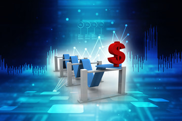 Poster - 3d rendering usd Dollar symbol 