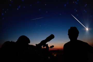 Wall Mural - couple under the milky way stars. my astronomy work.